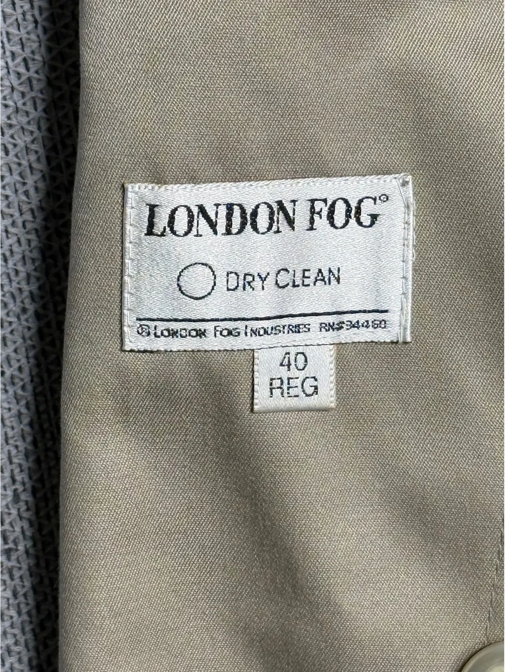 London Fog Classic Men's Trench Coat Size 40 Regular Tan